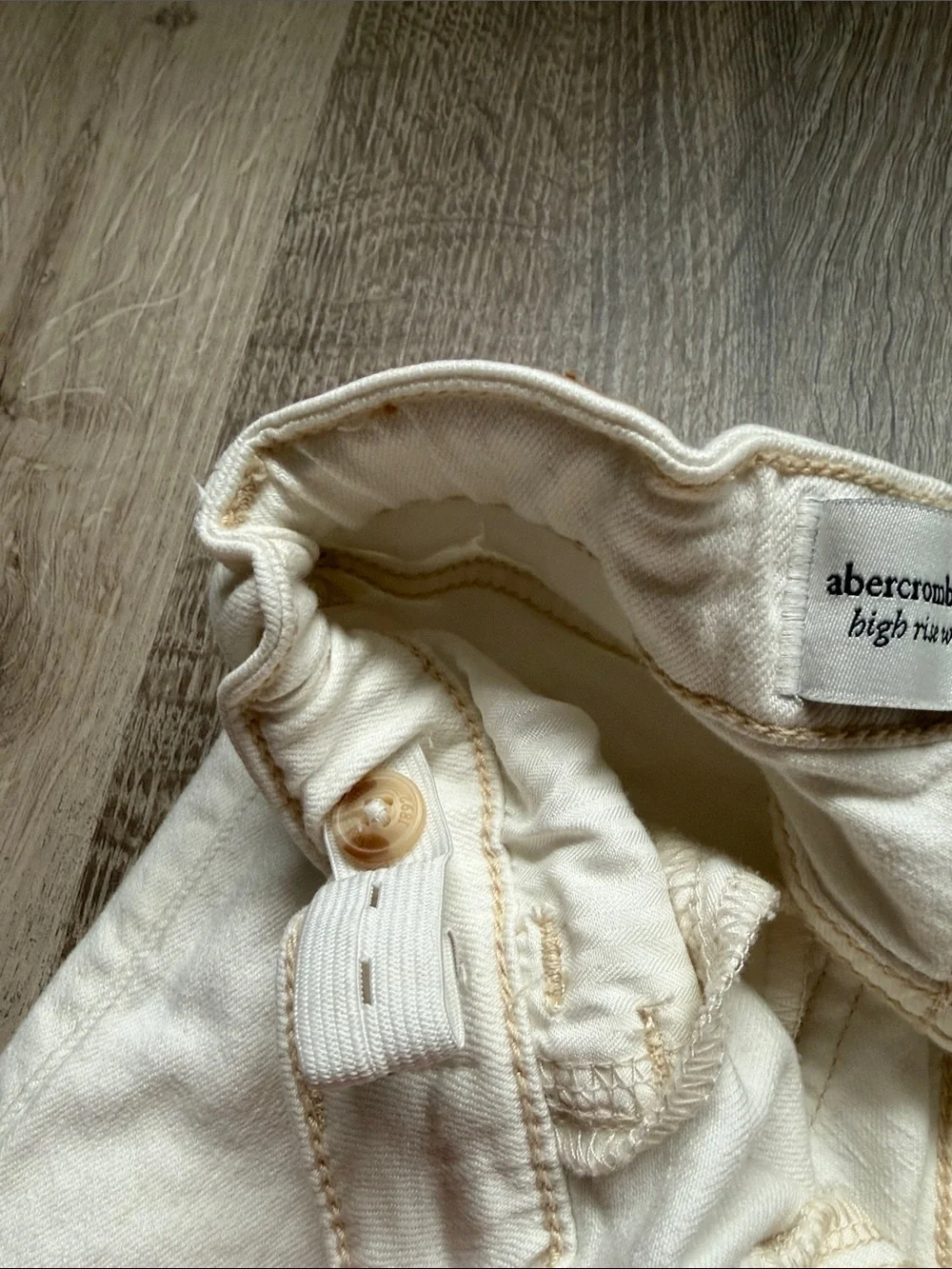 abercrombie kids White Wide-Leg Jeans